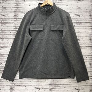 Prana Brookland Wool Blend Sweater Men's Large Gray Grey 1/4 Zip Pockets Casual